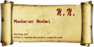 Madaras Noémi névjegykártya
